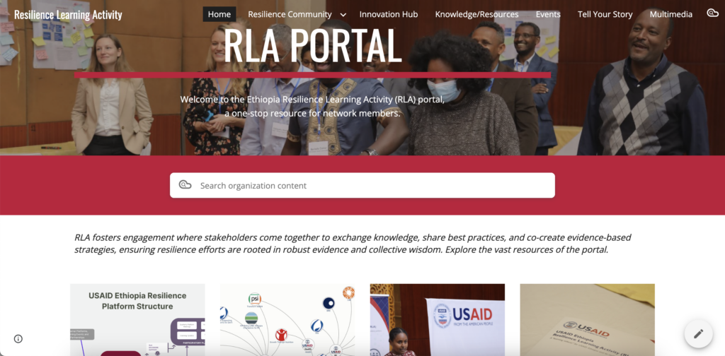 USAID Ethiopia Resilience Learning Activity Launches the RLA Portal - Screenshot 2023 10 11 at 11.56.09 AM